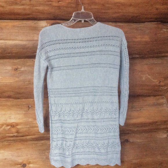 Sundance Lovely Days Grey Boho Southwestern Lattice Stitch Tunic Dress PXS - Picture 5 of 5